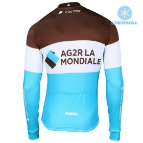 Maillot vélo 2018 AG2R La Mondiale Hiver Thermal Fleece N002